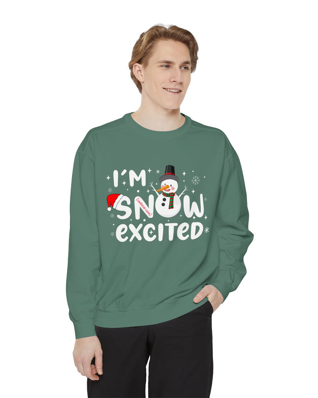 Holiday Sweatshirt — "I'm Snow Excited" Snowman Christmas Crewneck