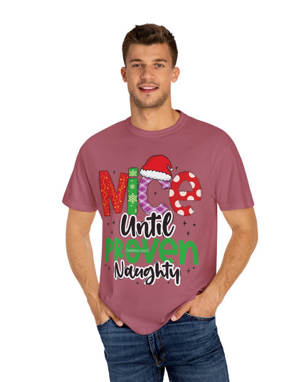 Nice Until Proven Naughty Christmas T-Shirt