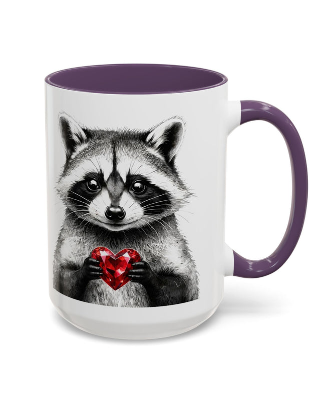 Raccoon with Red Gem Coffee Mug — Resourceful & Resilient 11/15oz