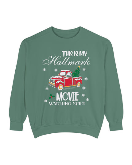 Christmas Movie Watching Sweatshirt — "This Is My Hallmark Movie Watching Shirt" Vintage Truck Holiday Sweater