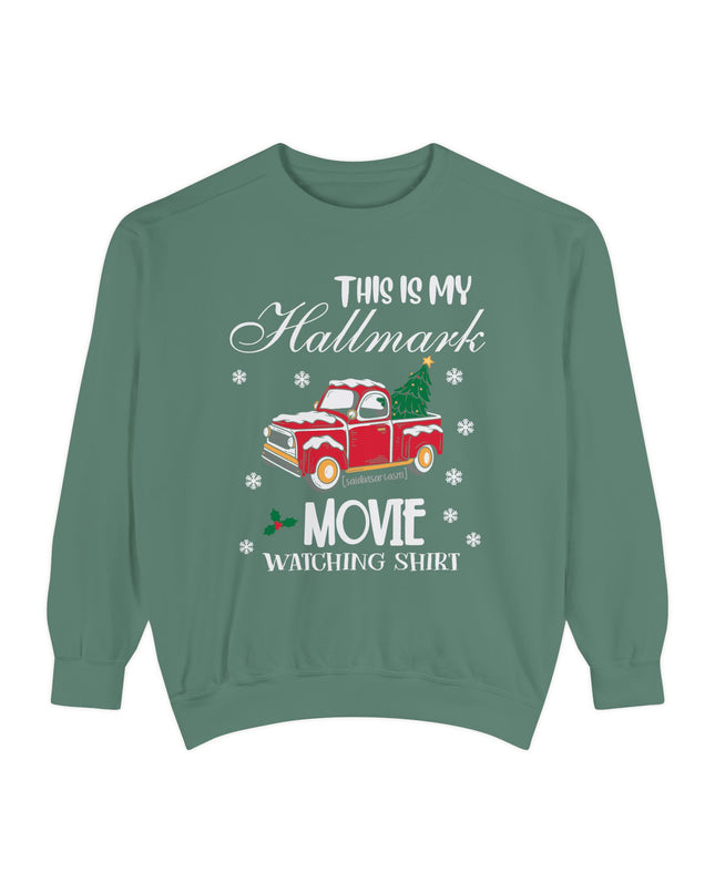 Christmas Movie Watching Sweatshirt — "This Is My Hallmark Movie Watching Shirt" Vintage Truck Holiday Sweater