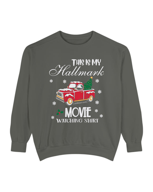 Christmas Movie Watching Sweatshirt — "This Is My Hallmark Movie Watching Shirt" Vintage Truck Holiday Sweater