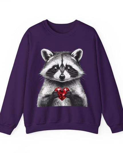 Raccoon with Red Gem Sweatshirt — Resourceful, Resilient & Worth It