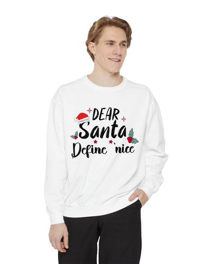 "Dear Santa Define 'Nice'" Holiday Graphic Crewneck