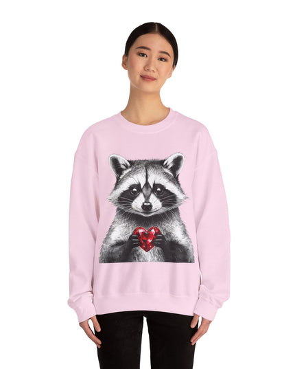 Raccoon with Red Gem Sweatshirt — Resourceful, Resilient & Worth It