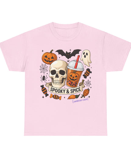 'Spooky & Spice' Halloween Pumpkin Skull T-Shirt