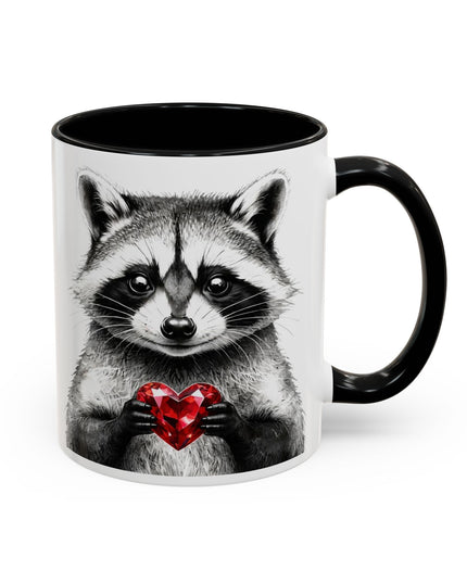 Raccoon with Red Gem Coffee Mug — Resourceful & Resilient 11/15oz