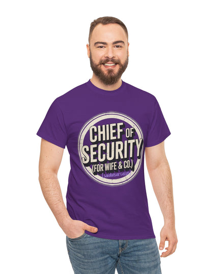 'Chief of Security' Unisex Tee - Funny Gift for Husband, Great for Father's Day, Casual Tee, Couples Apparel, Everyday Wear