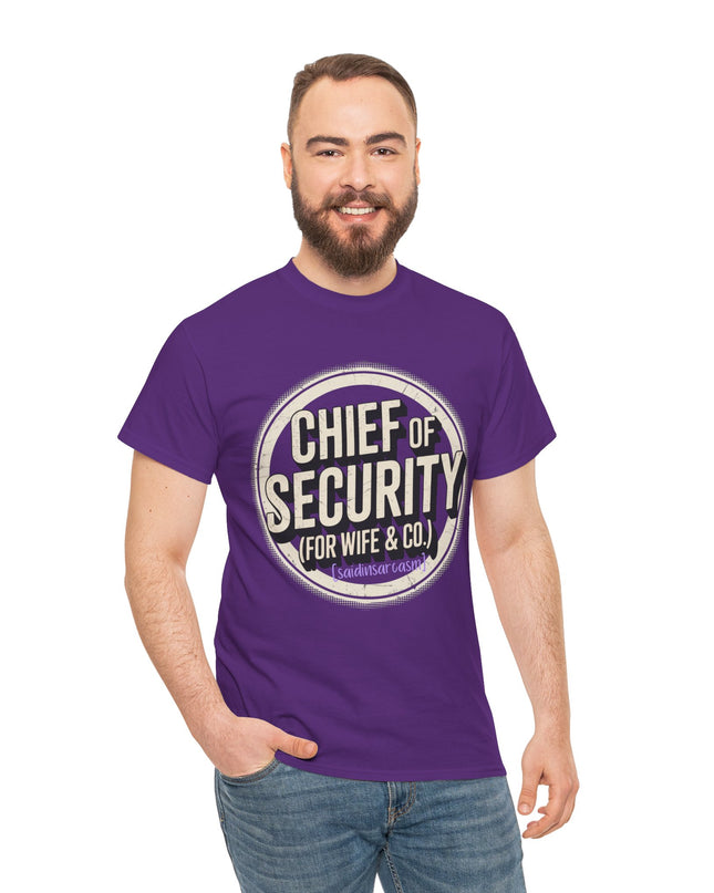 'Chief of Security' Unisex Tee - Funny Gift for Husband, Great for Father's Day, Casual Tee, Couples Apparel, Everyday Wear