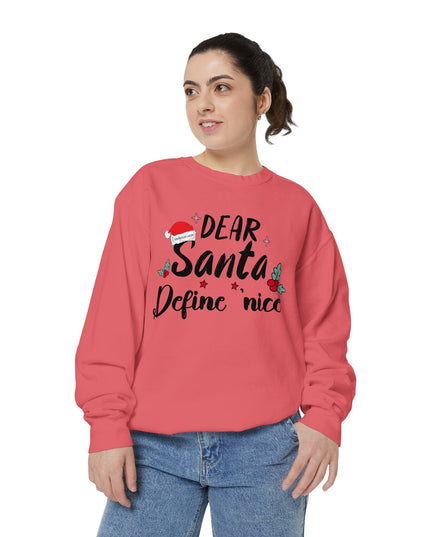 "Dear Santa Define 'Nice'" Holiday Graphic Crewneck