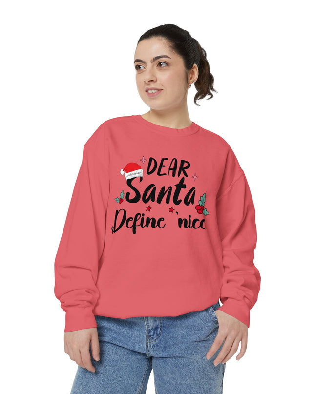 "Dear Santa Define 'Nice'" Holiday Graphic Crewneck