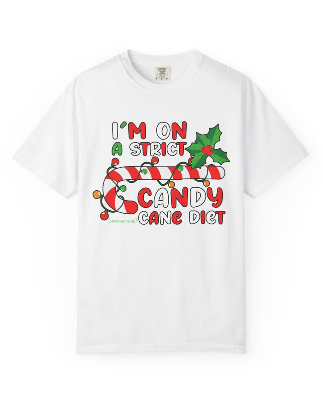 Candy Cane Diet T-Shirt — "I'm On a Strict Candy Cane Diet" Christmas Tee