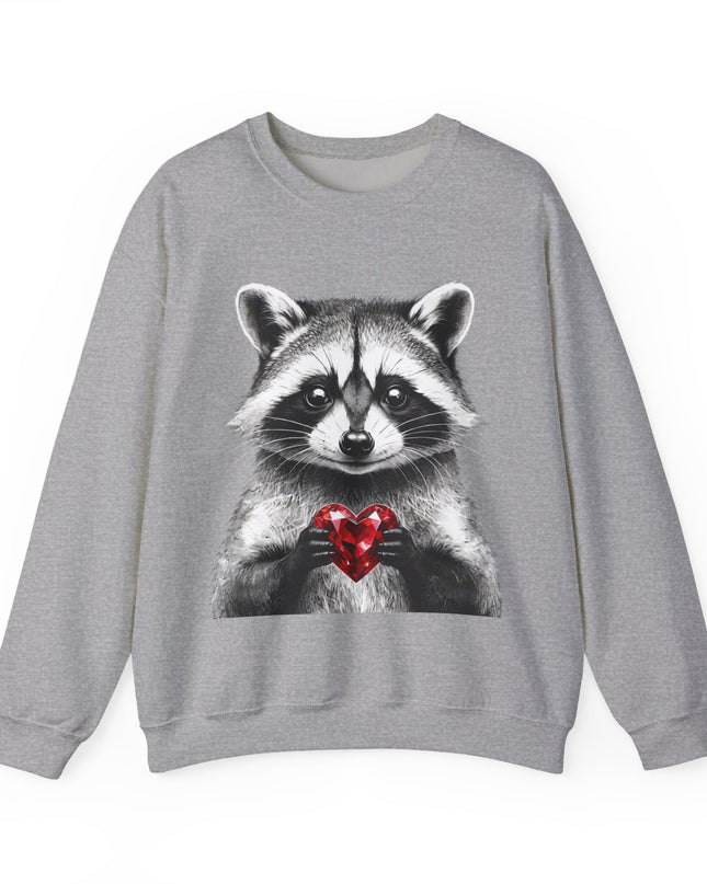 Raccoon with Red Gem Sweatshirt — Resourceful, Resilient & Worth It