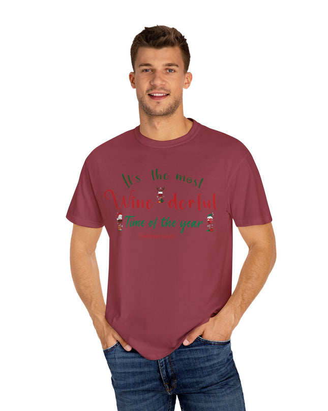 Christmas Wine T-Shirt — "Tis the Most Wine-derful Time of the Year" Holiday Tee