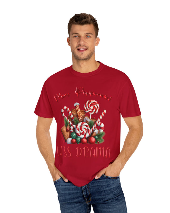 Peppermint Candy Christmas T-Shirt — "More Peppermint, Less Drama" Holiday Tee