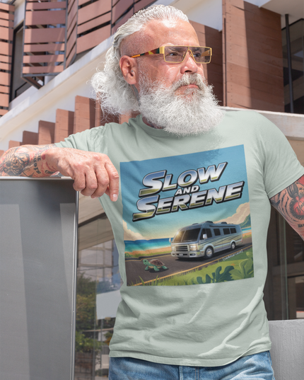 'Slow and Serene' — Road Trip RV T-Shirt