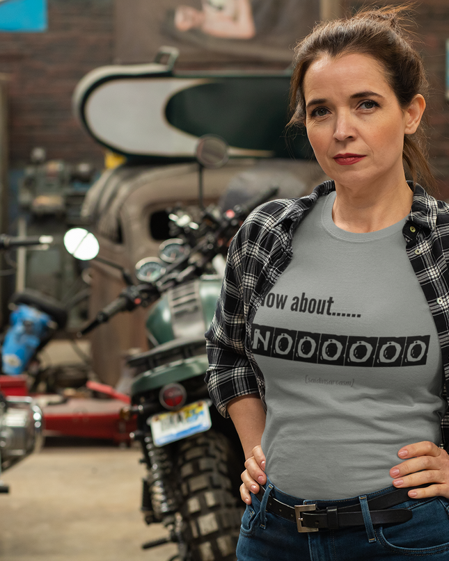 How About Noooooo Unisex T-Shirt - Funny Apparel, Casual Wear, Gift for Friends, Quirky Statement Tee, Relaxed Fit