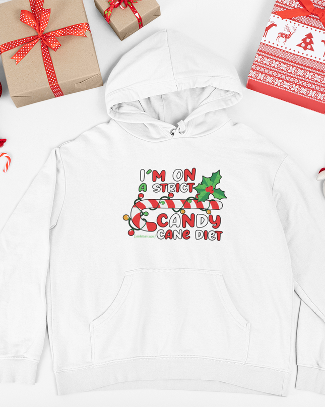 Candy Cane Diet Hoodie -"I'm On a Strict Candy Cane Diet" Christmas Tee