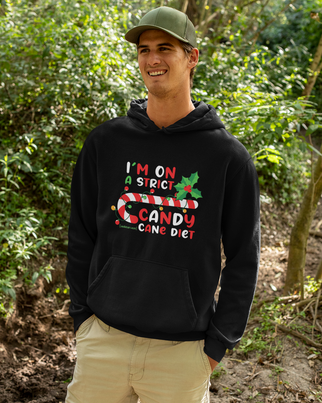 Candy Cane Diet Hoodie -"I'm On a Strict Candy Cane Diet" Christmas Tee