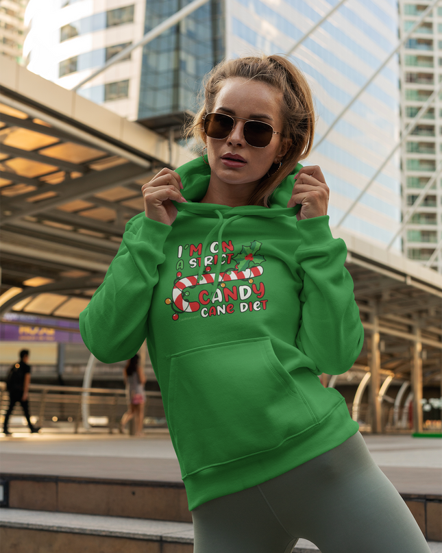 Candy Cane Diet Hoodie -"I'm On a Strict Candy Cane Diet" Christmas Tee