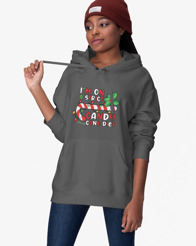 Candy Cane Diet Hoodie -"I'm On a Strict Candy Cane Diet" Christmas Tee