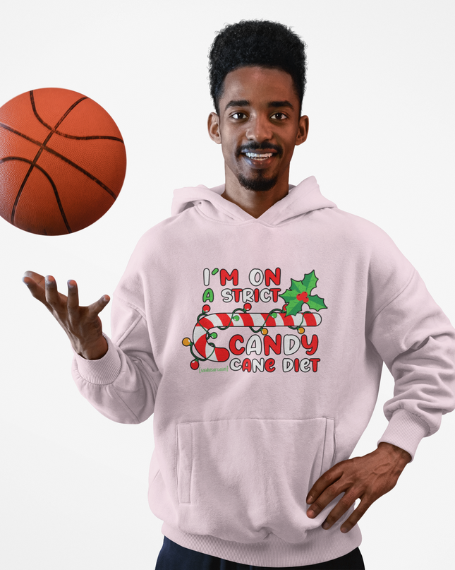 Candy Cane Diet Hoodie -"I'm On a Strict Candy Cane Diet" Christmas Tee