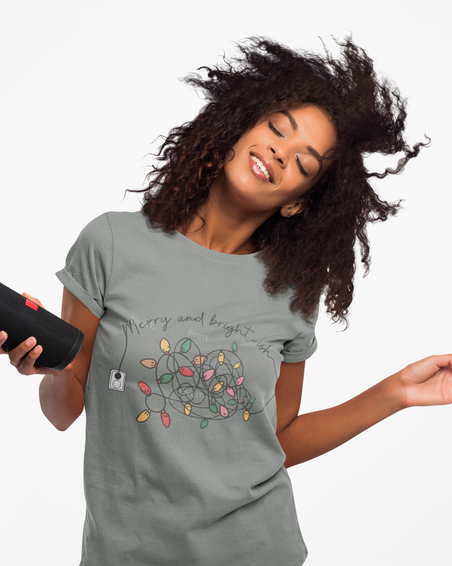 “Merry and Bright” Holiday Lights T-shirt