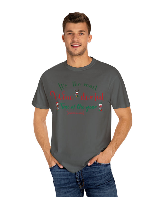 Christmas Wine T-Shirt — "Tis the Most Wine-derful Time of the Year" Holiday Tee