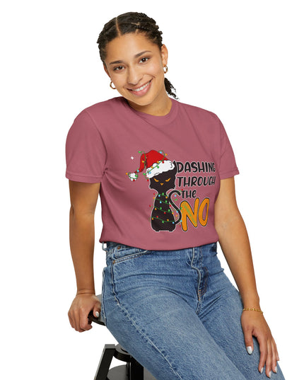 Dashing Through The No Cat Christmas T-Shirt
