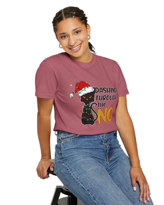 Dashing Through The No Cat Christmas T-Shirt