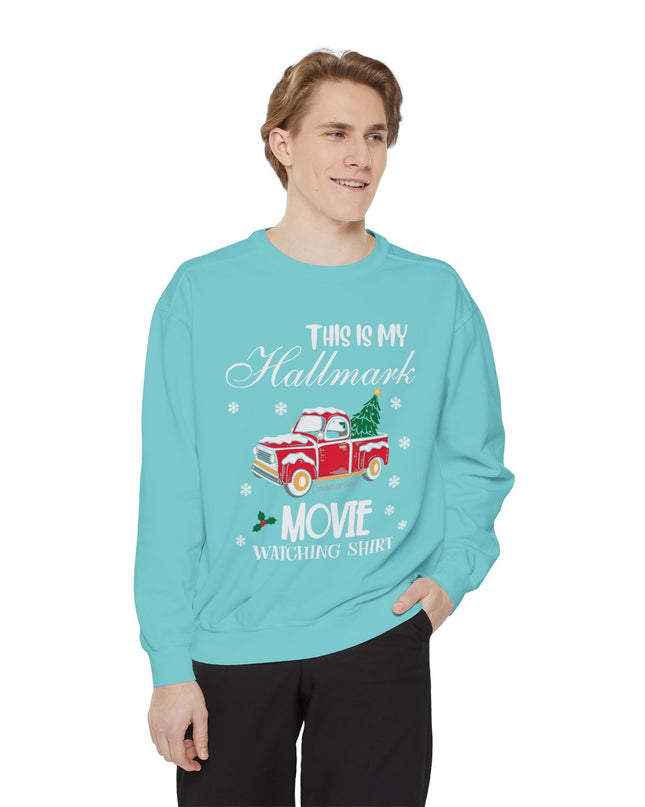 Christmas Movie Watching Sweatshirt — "This Is My Hallmark Movie Watching Shirt" Vintage Truck Holiday Sweater