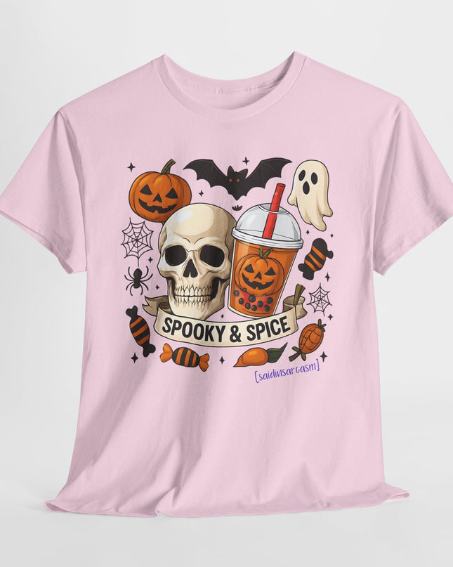'Spooky & Spice' Halloween Pumpkin Skull T-Shirt