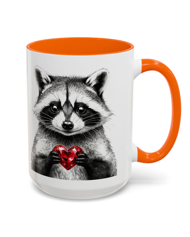 Raccoon with Red Gem Coffee Mug — Resourceful & Resilient 11/15oz