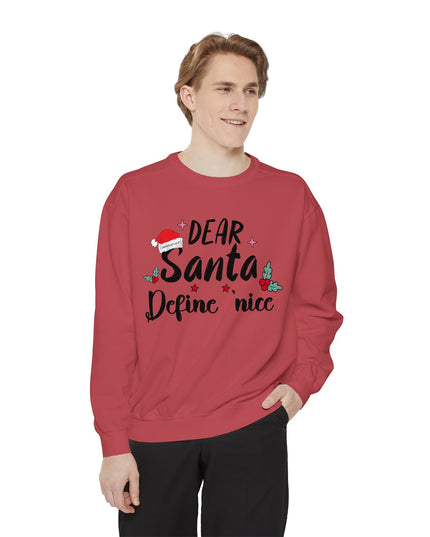 "Dear Santa Define 'Nice'" Holiday Graphic Crewneck
