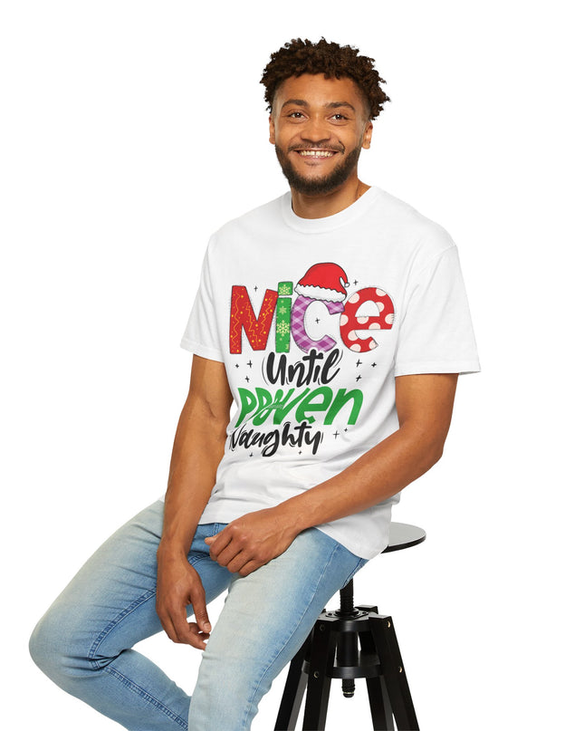Nice Until Proven Naughty Christmas T-Shirt