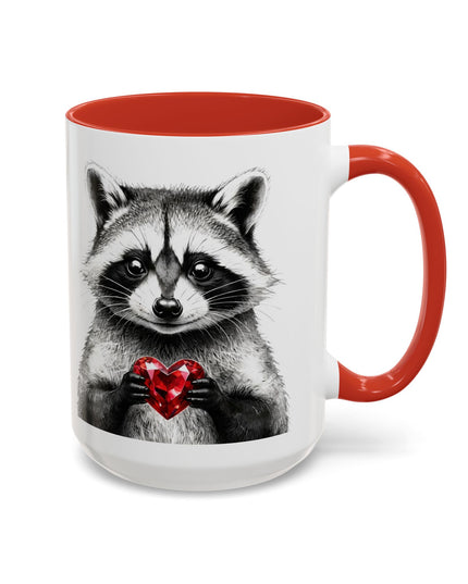 Raccoon with Red Gem Coffee Mug — Resourceful & Resilient 11/15oz