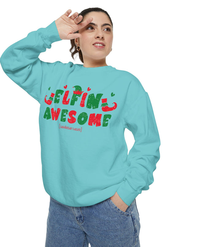 'Elfing Awesome' Sweatshirt — Funny Christmas Holiday Crewneck