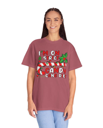 Candy Cane Diet T-Shirt — "I'm On a Strict Candy Cane Diet" Christmas Tee