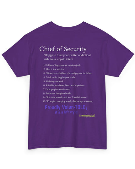 'Chief of Security' Unisex Tee - Funny Gift for Husband, Great for Father's Day, Casual Tee, Couples Apparel, Everyday Wear