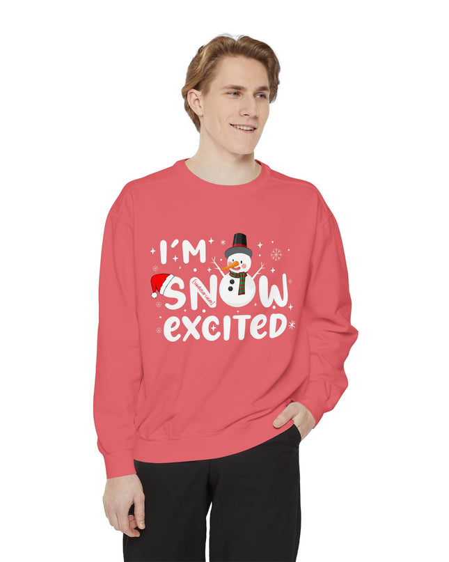 Holiday Sweatshirt — "I'm Snow Excited" Snowman Christmas Crewneck