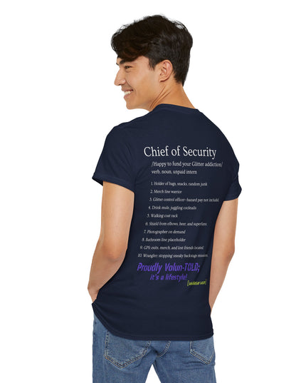 'Chief of Security' Unisex Tee - Funny Gift for Husband, Great for Father's Day, Casual Tee, Couples Apparel, Everyday Wear