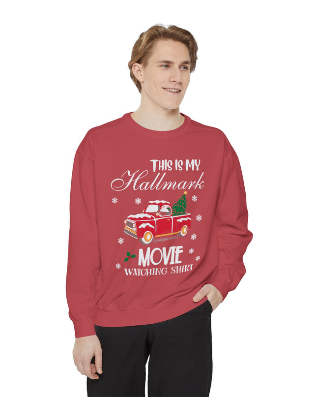 Christmas Movie Watching Sweatshirt — "This Is My Hallmark Movie Watching Shirt" Vintage Truck Holiday Sweater
