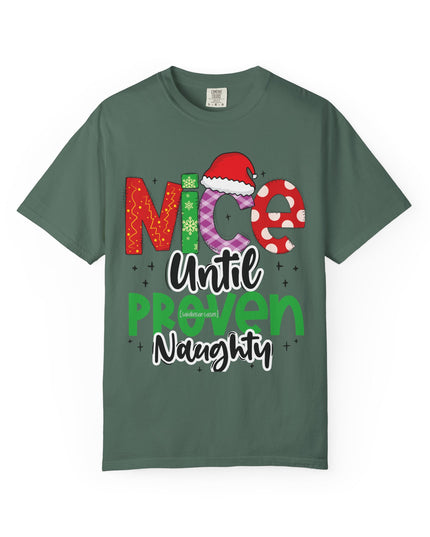 Nice Until Proven Naughty Christmas T-Shirt