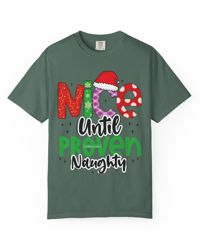 Nice Until Proven Naughty Christmas T-Shirt