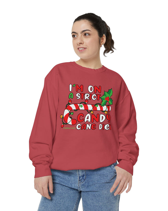 Candy Cane Diet Sweatshirt — "I’m On A Strict Candy Cane Diet" Christmas Crewneck