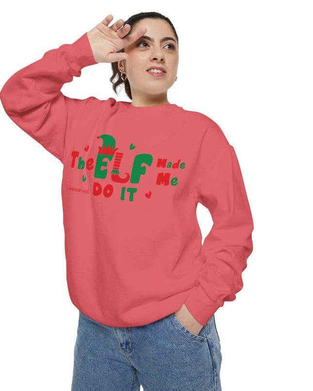 Christmas Sweatshirt - "The ELF Made Me Do It" Holiday Crewneck