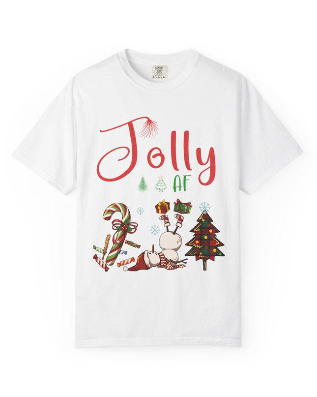 "Jolly AF" Christmas T-Shirt — Festive Holiday Graphic Tee