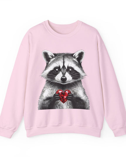 Raccoon with Red Gem Sweatshirt — Resourceful, Resilient & Worth It