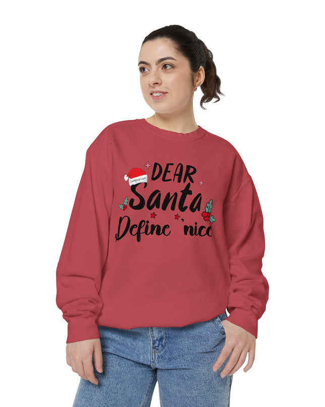 "Dear Santa Define 'Nice'" Holiday Graphic Crewneck