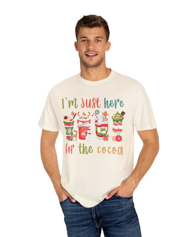 Holiday Cocoa T‑Shirt — "I'm Just Here for the Cocoa" Christmas Hot Chocolate Tee